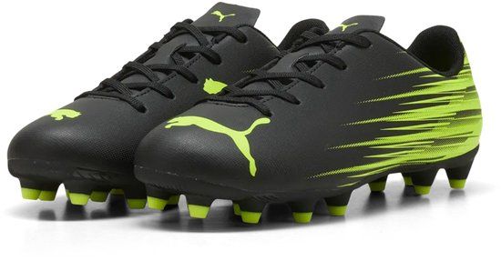 Puma ATTACANTO II FG/AG JR voetbalschoen voor kinderen en tieners - Zwart/Lime - Maat 38.5