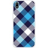 Tartan Bleu Bedrukt siliconen hoesje compatibel met Y5 2019