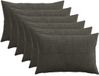 vidaXL Kussensloop 6 stuks ALMELO Antracietkleurig 30 x 50 cm corduroy