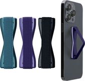 kwmobile Vingerhouder voor Smartphone - Set van 3 - Metallic Zodiac Blue / Blauwpaars / Carabisch Blauw