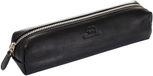 Étui en cuir pour stylos plume, noir, avec fermeture éclair