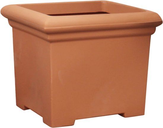 Merkloos Prestige Vierkante 200L terracotta plantenbak bloempot Prestige