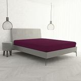 MB HOME ITALY Hoeslaken Max Color, pruimen, tweepersoonsbed 170 x 200 cm