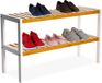 Merkloos Relaxdays Schoenenrek bamboe - 70 cm breed - 2 laags - natuur-wit