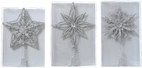 Decoris Piek plastic l22.5b16h3 cm zilver a3 kerst