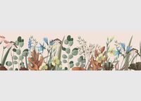 AG Design AWB 8256 Zelfklevende rand, bloemen, keuken, woonkamer, muursticker, meerkleurig, 500 x 13,8 cm