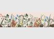 AG Design AWB 8256 Zelfklevende rand, bloemen, keuken, woonkamer, muursticker, meerkleurig, 500 x 13,8 cm