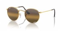 Ray Ban Round Metal Arista Polar Clear Gradient Dark Brown Zonnebril Unisex Metaal Goudkleurig