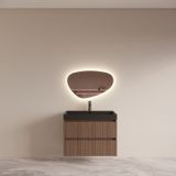 Boss & Wessing BWS Badmeubelset Riga met Lako Wastafel Zwart 80 cm Donker Eiken Japandi