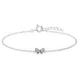 Lucardi - Kinder Zilveren armband met vlinder - Armband - 925 Zilver - Zilverkleurig - 18 cm