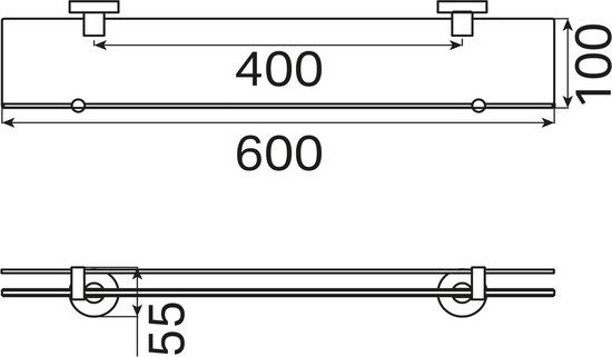 Haceka Kosmos Planchet - 60x10cm - Zwart Mat - Messing - 3 Jaar Garantie