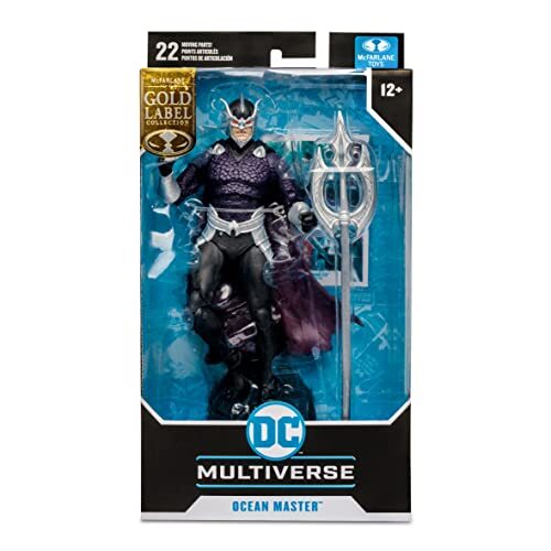 Mcfarlane 15277 Speelgoed - 7-inch gouden label Ocean Master Figure - DC Multiverse Figuren - Aquaman Toys - 22 bewegende delen - Verzamelbare kunstkaart inbegrepen,multi kleuren