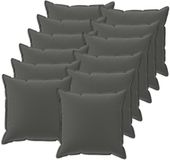 vidaXL - Kussensloop - 12 stuks - Houten - Antraciet - 50 x 50 cm - Polyester