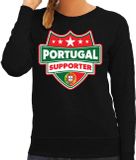 Bellatio Decorations Portugal supporter schild sweater zwart voor dames XL