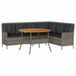 VidaXL Loungeset met kussens, poly rattan, grijs