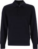Hugo Boss BOSS Lancione regular fit trui wol - heren trui middeldik gebreide polo - donkerblauw