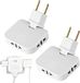 Prise plate derrière meuble - Lot de 2 - 2 prises 16 A 250 V adaptateur UE - Idéal pour bureau