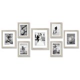 Americanflat 7-delige Drift Wood Gallery Wandfotolijst Set met Matten in 11x14, 8x10 en 5x7 - Composiet hout met breekvast glas - Horizontale en verticale formaten voor muur en tafelblad