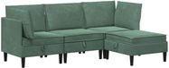 vidaXL Salon Meubelset 4 st Zeegroen Fluweel