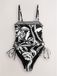 Next - Dames - Maillot sculptant, gainant le ventre avec volants aux jambes - Noir