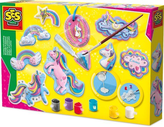 SES - Gieten en schilderen - Eenhoorns - Knutselset voor Meisjes - Gips Gieten en Schilderen