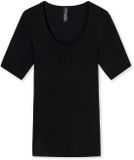 Schiesser Shirt - Korte Mouw Zwart - Luxury - Dames Ondershirt