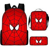 SZSMART Rugzak SZSMART MODEL Spider-Man gemodelleerdde School Driedelige Set