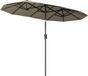 LifeGoods Dubbele Parasol - Taupe - 160x300cm - Waterdicht - UPF50+