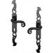 Ouvre&déco Coq – Poignée de porte coulissante en zamak imitation fer forgé noir – Entrée de clé – Entraxe 195 mm