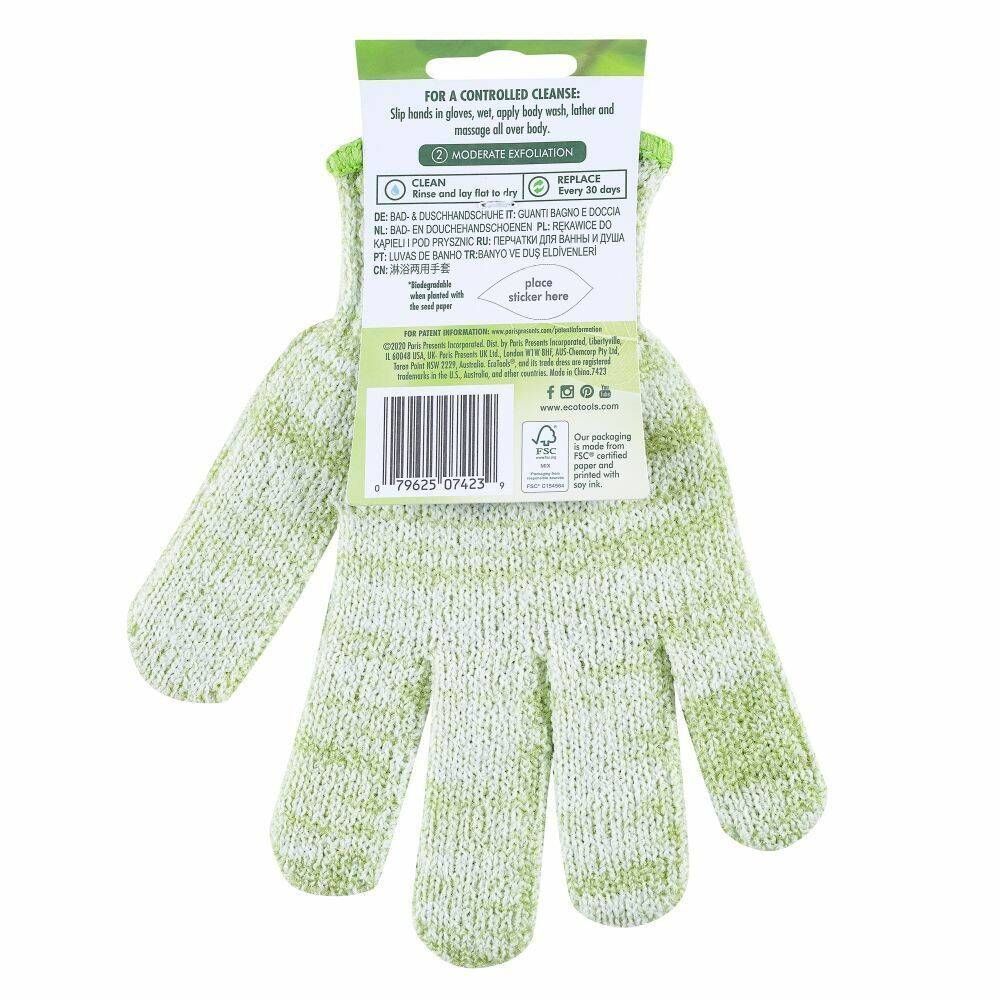 EcoTools® EcoTools® Exfoliërende Bad- & Douchehandschoenen Groen 1 paar handschoenen