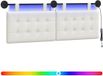 vidaXL Hangend hoofdbord met LED-verlichting Wit Kunstleer