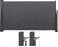 Ambiance Koopman Windscherm voor Terras - 3x1.4 m - Antraciet - Oprolbaar