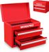 WORKPRO Boîte à tiroirs métallique avec 2 tiroirs et espace de rangement supérieur, Rouge, 27,5 x 15 x 20,8 cm, Organiseur de table avec tiroirs pour bureau, vestiaire et poste de travail