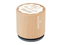 Woodies - Houten stempel, motief: Thanksgiving, 3,4 x 3,4 x 3,5 cm, hout, bruin
