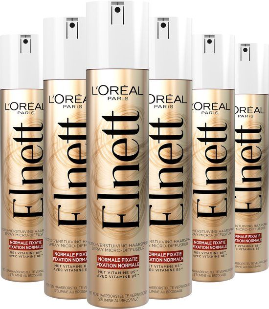 L'Oréal Elnett Satin Haarspray Normale Fixatie - 6 x 400ml