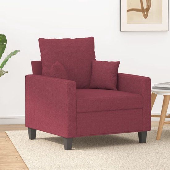 vidaXL Fauteuil 60 cm stof wijnrood