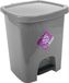 Hega Hogar Grijze pedaalemmer vuilnisbak/prullenbak 6 liter 21 x 23 x 29 cm - Kunststof/plastic vuilnisemmer- Dameshygiene afvalbak voor toilet/badkamer