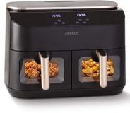 AREBOS Dubbele Heteluchtfriteuse 10L, 2x5L, 2450W, 8 Programma's, Touchscreen