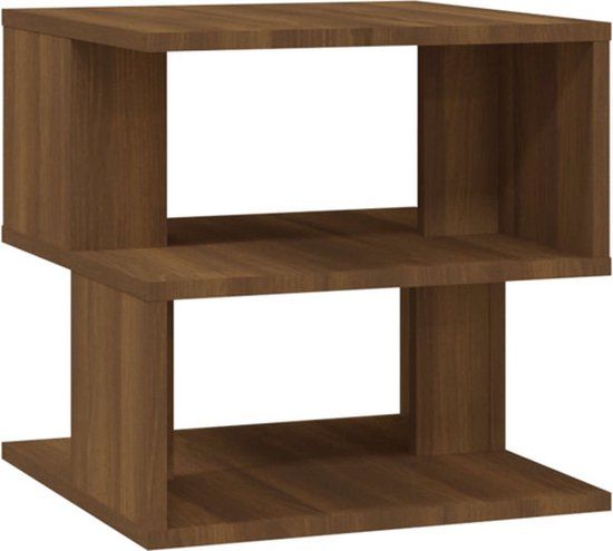 vidaXL Bijzettafel 40x40x40 cm bewerkt hout bruin eikenkleur