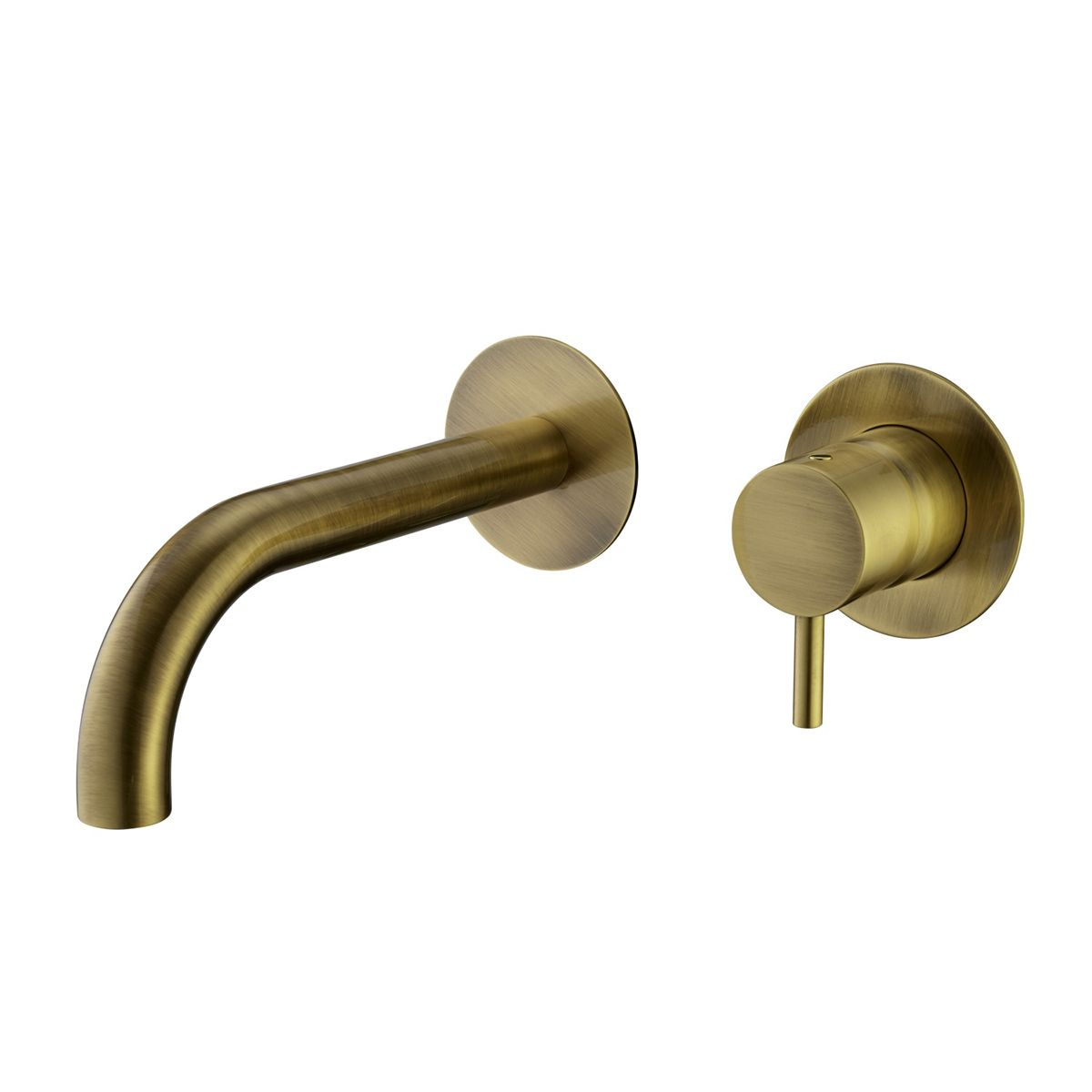 Salenzi Wastafelkraan Inbouw Giro Geborsteld Messing Goud 1 Greeps 18cm Uitloop