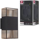 Paulmann LED-wandlamp Tharin IP44 3000K 120x250 mm 2x3,7W Zwart