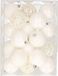Bellatio Decorations Set van 37x stuks plastic/kunststof kerstballen winter wit 6 cm - Kerstversiering