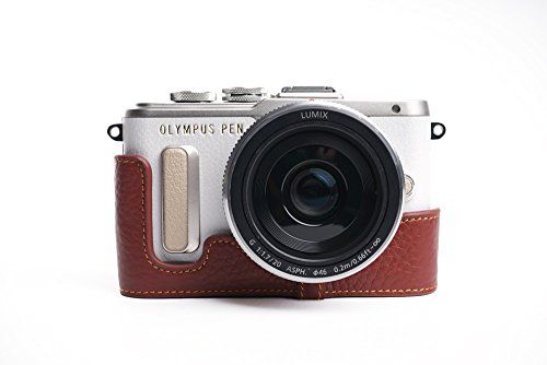 TP Handgemaakte echt lederen halve cameratassen voor Olympus E-PL8 EPL8 - BRON
