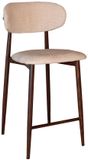 Lizzely Garden & Living AQ Living Barkruk Japandi beige Reika walnoot minimalistische barstoel japanse stijl