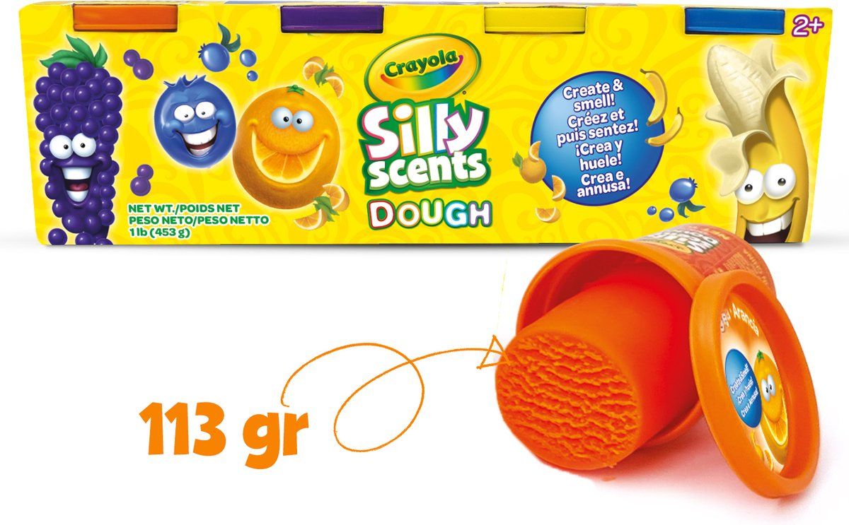 Crayola Silly Scents Klei - Set met 4 potjes geurende boetseerklei - Multicolor