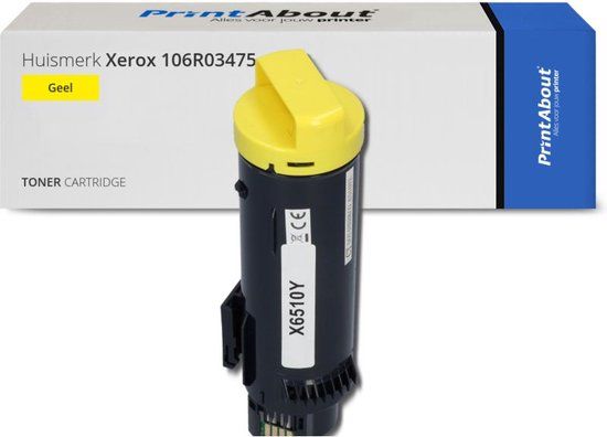 PrintAbout Huismerk Toner 106R03475 Geel