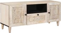 vidaXL TV-meubel met lade Wit 105 x 33 x 46 cm Bewerkt hout