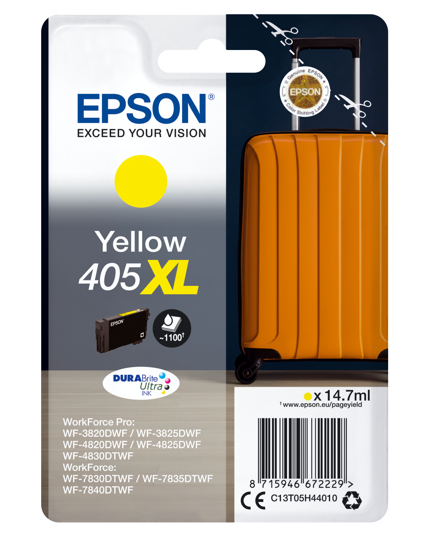 Epson Singlepack Yellow 405XL DURABrite Ultra Ink single pack / geel