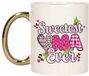 Bellatio Decorations Cadeau koffie/thee mok oma - gouden oor - liefste oma ooit - 300 ml