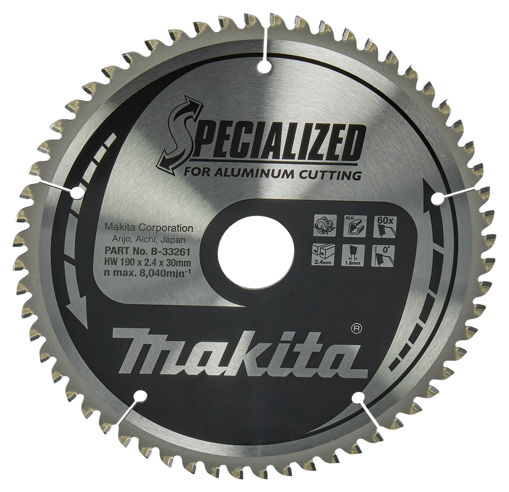 Makita Makita B-33261 Specialized Cirkelzaagblad 190x30x2,4 60T - Aluminium